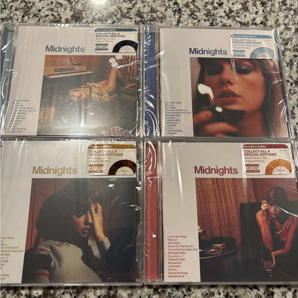 Taylor Swift all 4 variants Midnights CD collection + 2 Bonus Variants